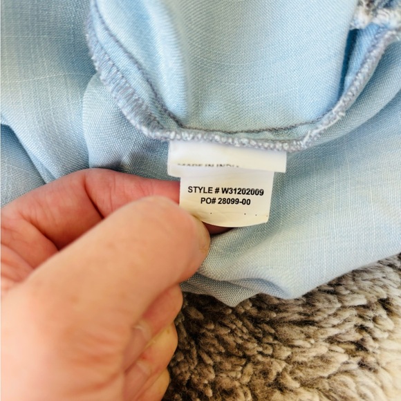 Prana Doryan Vintage Blue Chambray Shirt Dress Roll-Tab Sleeve Size Small $89 - Picture 13 of 13